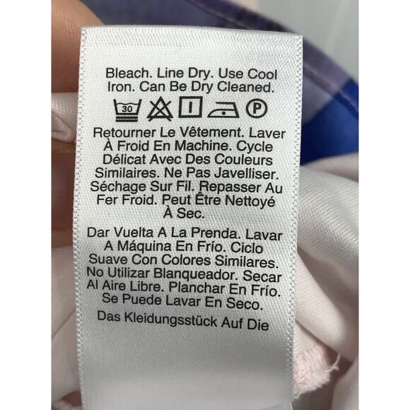 DKNY Women’s Water Color V-Neck Faux Wrap Shirt Dress 3/4 Sleeve Size 12 - Picture 10 of 15